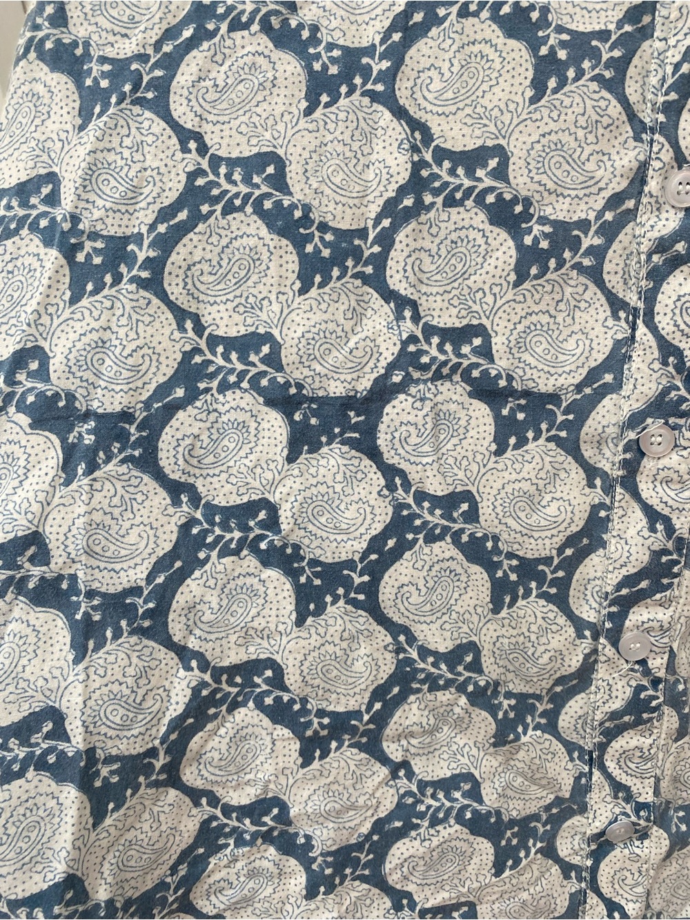 Roberta Roller Rabbit Blue & White Paisley-Print Button Down “Guy Shirt” - L - Picture 7 of 8